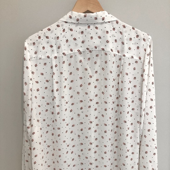 LOFT berry pattern button down L - Picture 5 of 11